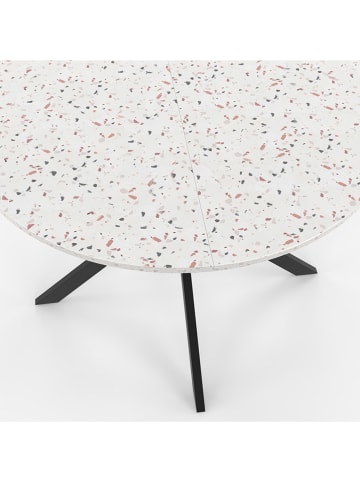 IDOMYA Essentials Eetkamertafel "Soline" crème/zwart/meerkleurig - (H)76 x Ø 110 cm