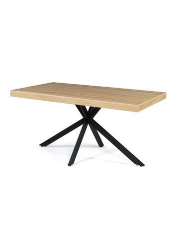 IDOMYA Factory Esszimmertisch "Brixton" in Hellbraun/ Schwarz - (B)160 x (H)75 x (T)90 cm