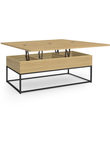 IDOMYA Essentials Couchtisch "Memphis" in Hellbraun/ Schwarz - (B)100 x (H)54,5 x (T)40,5 cm