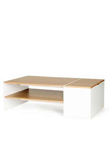 IDOMYA Essentials Salontafel "Zoé" lichtbruin/wit - (B)110 x (H)36 x (D)60 cm