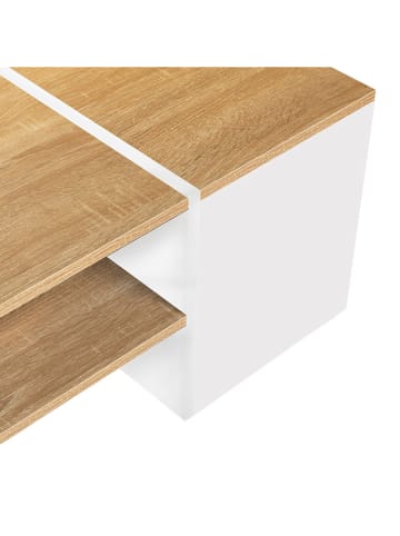 IDOMYA Essentials Salontafel "Zoé" lichtbruin/wit - (B)110 x (H)36 x (D)60 cm