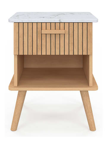 IDOMYA Essentials Stoliki nocne (2 szt.) w kolorze jasnobrązowo-białym - 40 x 50 x 34 cm