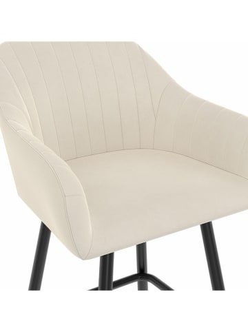 IDOMYA Factory 2-delige set: barkrukken "Ariana" crème/zwart - (B)46 x (H)93 x (D)47 cm