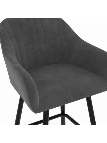 IDOMYA Factory 2-delige set: barkrukken "Ariana" antraciet/zwart - (B)46 x (H)93 x (D)47 cm