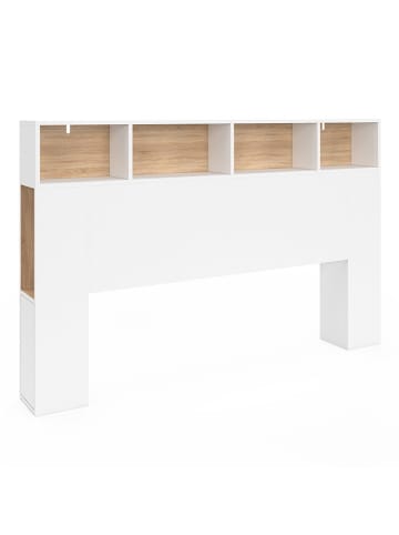 IDOMYA Essentials Bett-Kopfteil "Léo" in Weiß/ Hellbraun - (B)165 x (H)105 x (T)20 cm