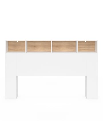 IDOMYA Essentials Hoofdbord "Léo" wit/lichtbruin - (B)165 x (H)105 x (D)20 cm