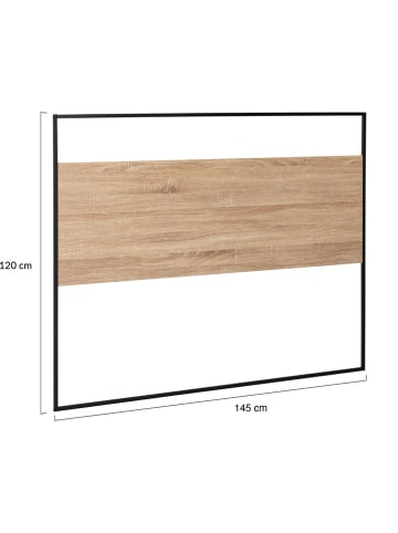 IDOMYA Essentials Zagłówek "Memphis" w kolorze czarno-jasnobrązowym - 145 x 120 cm