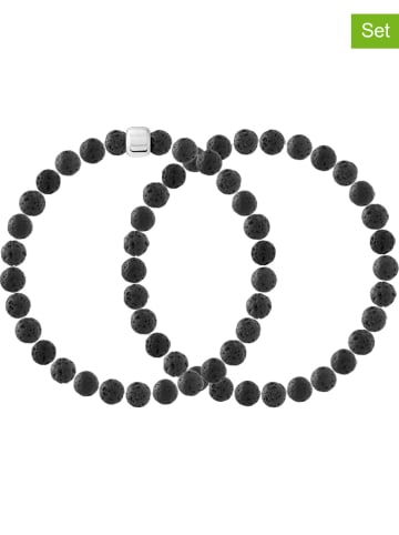 Pearline 2-delige set: armbanden zwart