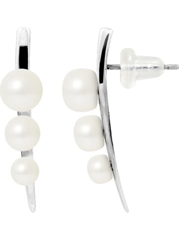 Pearline Zilveren oorstekers met parels