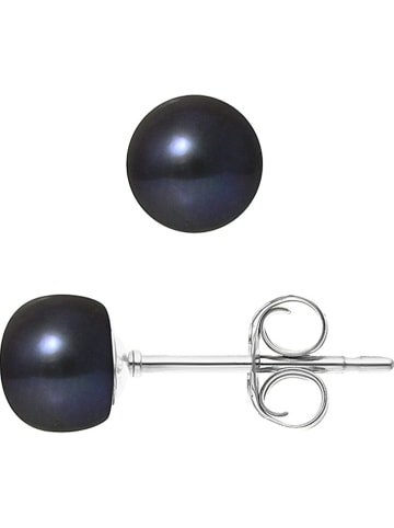 Pearline Perlen-Ohrstecker in Dunkelblau