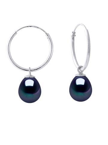 Pearline Silber-Creolen mit Perlen