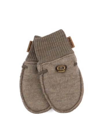 mikk-line Wełniane rękawiczki w kolorze brązowym