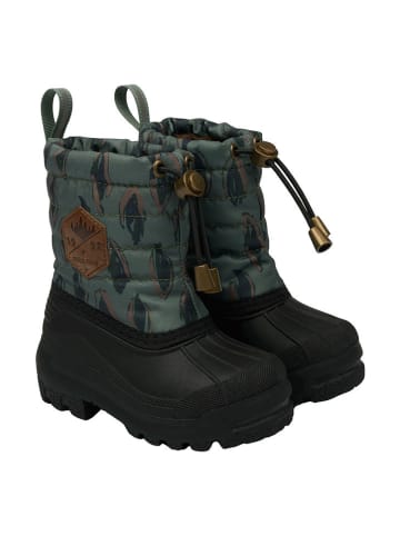 mikk-line Winterboots in Dunkelgrün/ Schwarz