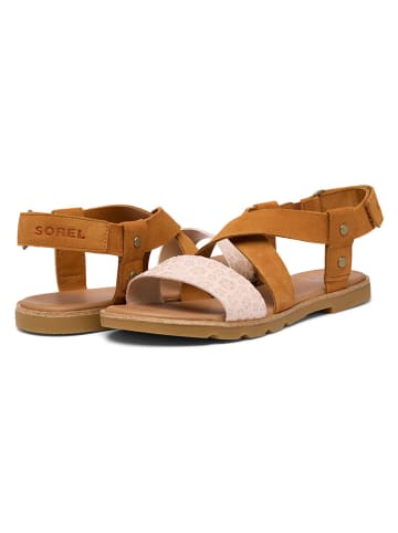 Sorel Sandały "Ella III" w kolorze jasnobrązowo-jasnoróżowym