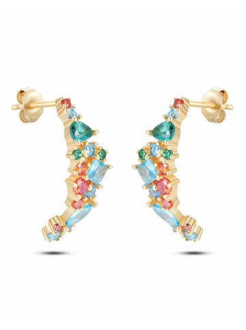 DI GIORGIO Pozłacane kolczyki-wkrętki z cyrkoniami