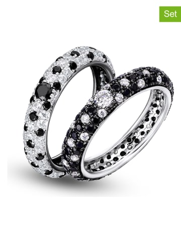 DI GIORGIO 2er-Set: Silber-Ringe mit Edelsteinen
