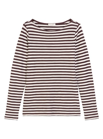Marc O'Polo Longsleeve in Braun/ Weiß