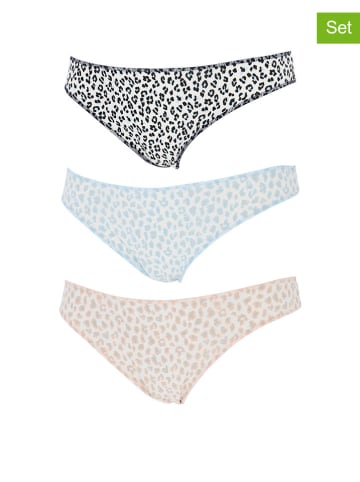 COTONELLA 3-delige set: slips zwart/lichtblauw/beige