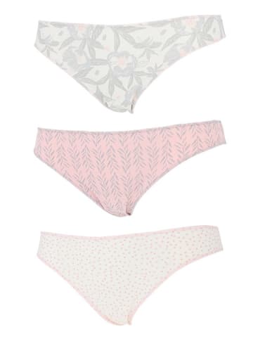 COTONELLA 3-delige set: slips lichtroze/wit