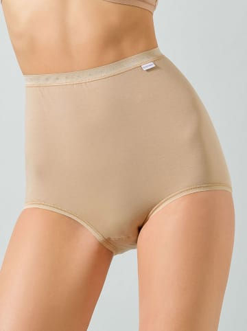 COTONELLA Pełne figi high waist w kolorze beżowym