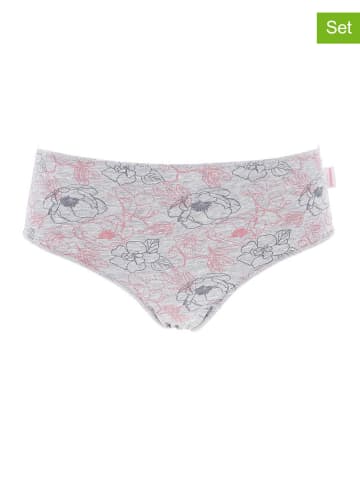 COTONELLA 2-delige set: slips grijs/roze