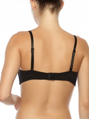 COTONELLA Biustonosz balkonetka w kolorze czarnym