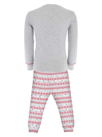 COTONELLA Piżama w kolorze szaro-czerwonym