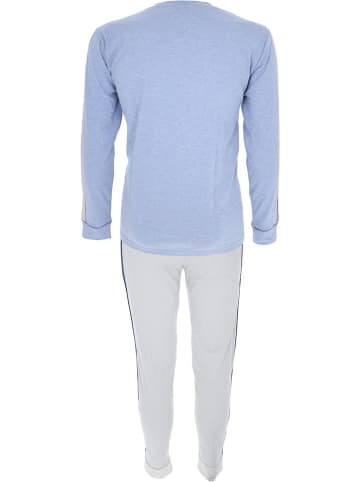 COTONELLA Pyjama lichtblauw/wit