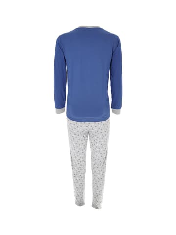 COTONELLA Pyjama blauw/lichtgrijs
