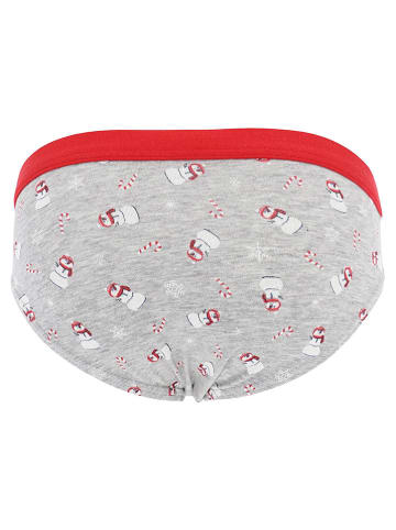 COTONELLA Slipki w kolorze szaro-czerwonym