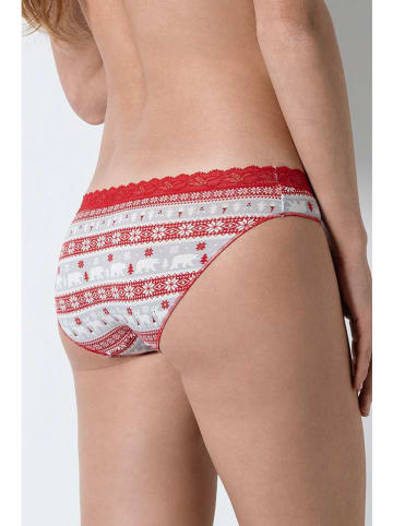 COTONELLA Figi w kolorze czerwono-szarym