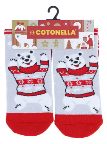 COTONELLA Sokken grijs/rood
