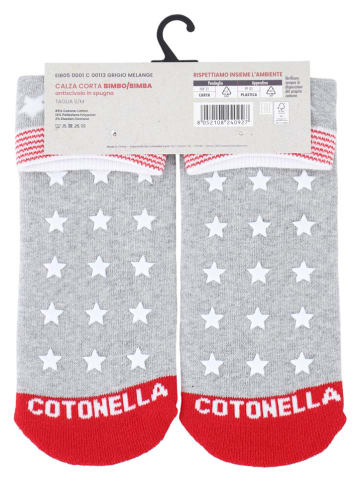 COTONELLA Skarpety w kolorze szaro-czerwonym