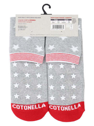 COTONELLA Skarpety w kolorze szaro-czerwonym