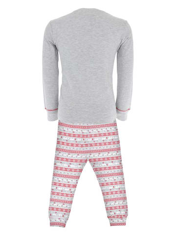 COTONELLA Piżama w kolorze szaro-czerwonym