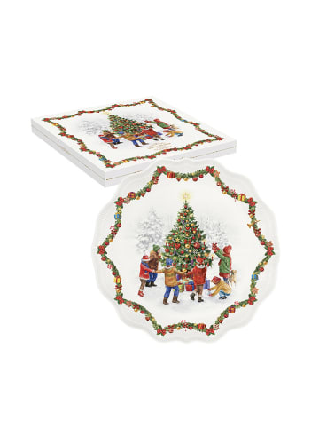Easy Life Servierplatte ''Christmas Dance'' in Weiß/ Bunt - Ø 32 cm