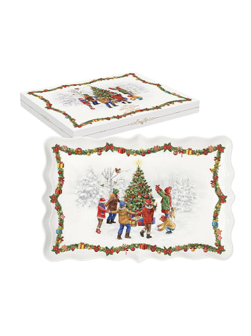 Easy Life Talerz w kolorze białym ze wzorem do serwowania - 23,5 x 35 cm