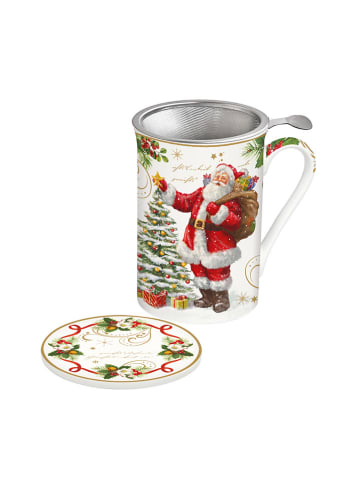 Easy Life Theekop "Magic Christmas" crème/rood - 300 ml