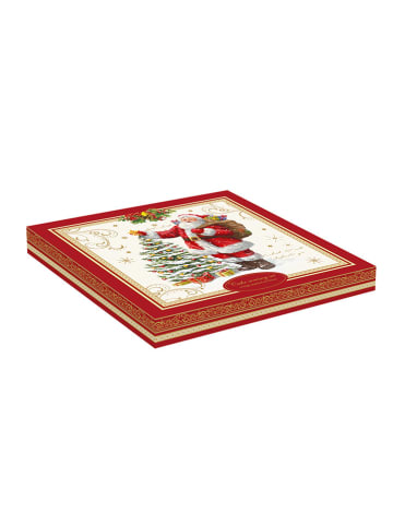 Easy Life 2-delige set: taartplateau "Magic Christmas'' rood/crème - Ø 32 cm
