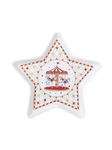 Easy Life Servierplatte ''Christmas Wonderland'' in Weiß/ Rot - (L)19,5 x (B)19,5 cm