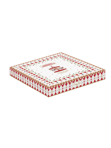 Easy Life Talerz w kolorze biało-czerwonym do serwowania - 19,5 x 19,5 cm