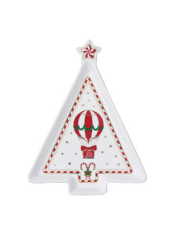 Easy Life Talerz w kolorze biało-czerwonym do serwowania - 21 x 16 cm