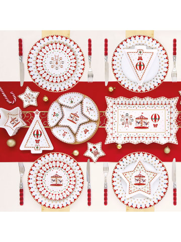 Easy Life Servierplatte ''Christmas Wonderland'' in Weiß/ Rot - (L)21 x (B)16 cm