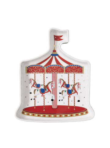 Easy Life Talerz w kolorze biało-czerwonym do serwowania - 20 x 23,5 cm