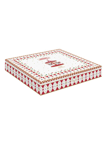 Easy Life Talerz w kolorze biało-czerwonym do serwowania - 20 x 23,5 cm