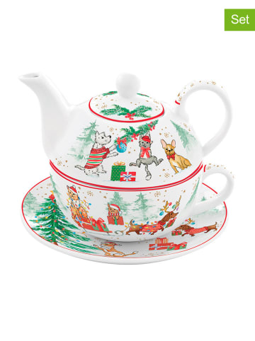 Easy Life 2-delige theeset "Christmas Gang" wit/meerkleurig