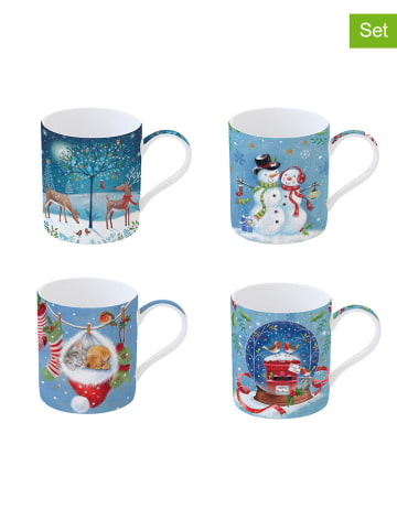 Easy Life 4-delige set: koppen "With Love" blauw - 350 ml