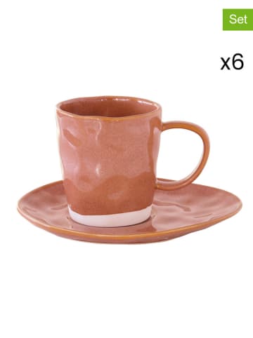 Easy Life 6-delige set: koppen ''Interiors'' zalmroze - 120 ml