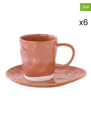 Easy Life 6-delige set: koppen ''Interiors'' terracotta - 250 ml