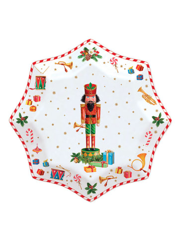 Easy Life 4er-Set: Brotteller ''Vintage Nutcracker'' in Weiß/ Bunt - Ø 16 cm